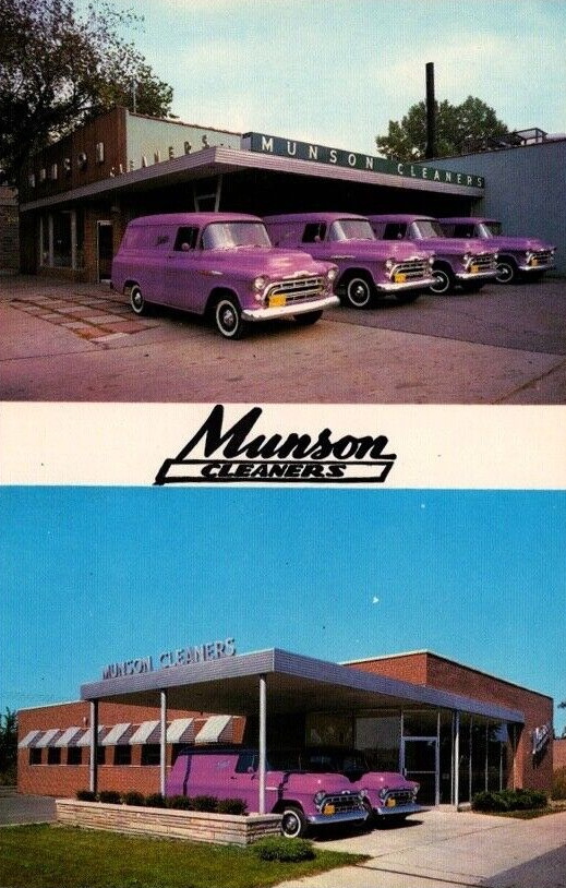 Munson Cleaners - Vintage Postcard (newer photo)